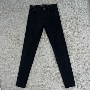 Stretchy black jeggings size 0 from American Eagle.